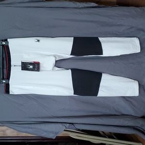 Spyder Active White large Stretch leggings, men's NWT